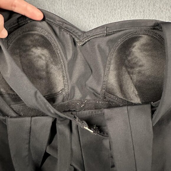 Lands End Swimsuit Womens 6 Black One Piece Halter Ruched Padded Tankini Swim - Picture 5 of 8